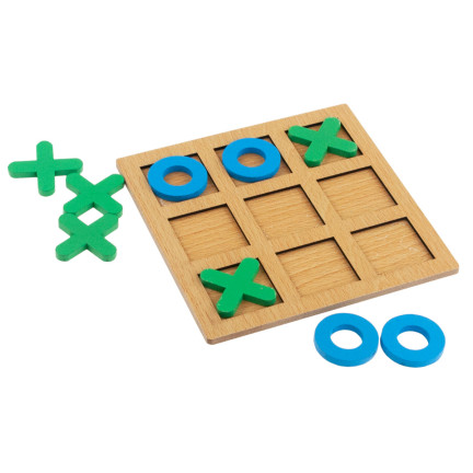 TG71381 Wooden Tic-Tac-Toe Game for Kids: Educational Logic Travel Game