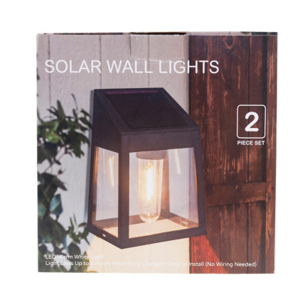 TG71390 SOLAR WANDLAMPE WANDLAMPE LED GLÜHBIRNE 2PCS DUSK SENSOR SOLAR