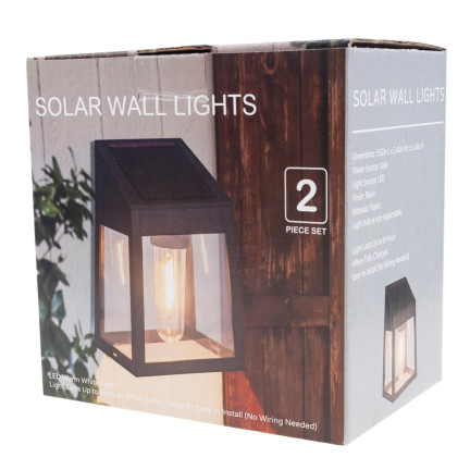 TG71390 SOLAR WANDLAMPE WANDLAMPE LED GLÜHBIRNE 2PCS DUSK SENSOR SOLAR