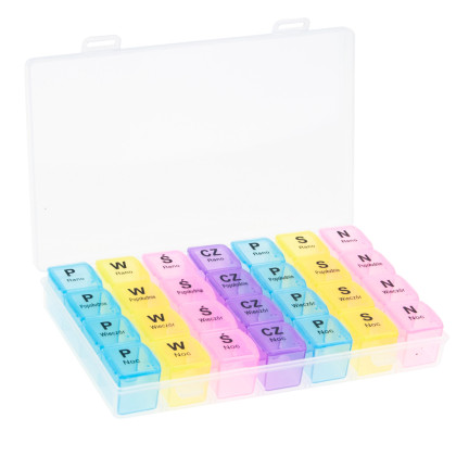 TG71403 MEDIKAMENTENKOFFER PILLENBOX ORGANIZER 7 TAGE WOCHE 4 TAGESZEITEN