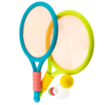 TG71584 Badmintonová sada, míček, barevné rakety, herní sada