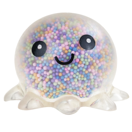 TG71661 Leuchtquietsche, Krakenquietsche mit Styroporkugeln, Antistress, LED-Quietsche