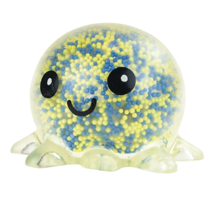 TG71661 Leuchtquietsche, Krakenquietsche mit Styroporkugeln, Antistress, LED-Quietsche