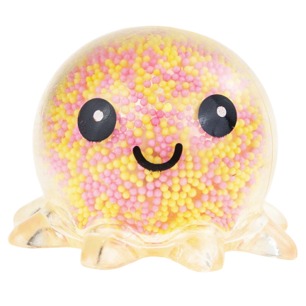 TG71661 Leuchtquietsche, Krakenquietsche mit Styroporkugeln, Antistress, LED-Quietsche