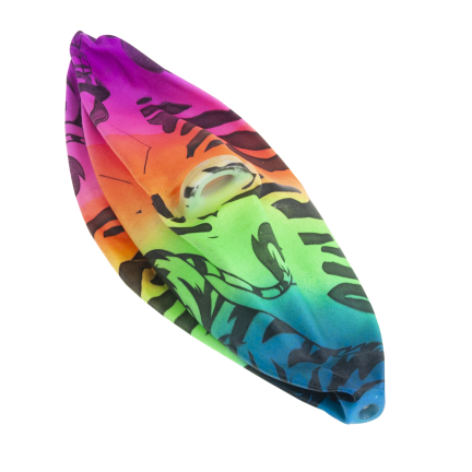 TG71991 BUNTER, FEDERBELASTETER, AUFBLASBARER SOFTBALL AUS GUMMI MIT TRAININGSSCHNUR