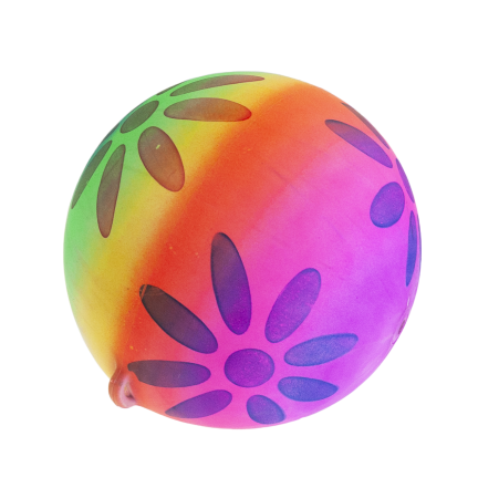 TG71991 BUNTER, FEDERBELASTETER, AUFBLASBARER SOFTBALL AUS GUMMI MIT TRAININGSSCHNUR