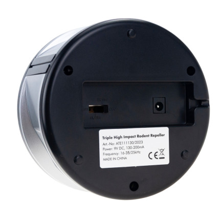 TG72031: Effective ultrasonic rodent repeller for martens, mice, and rats, covering up to 370 m²