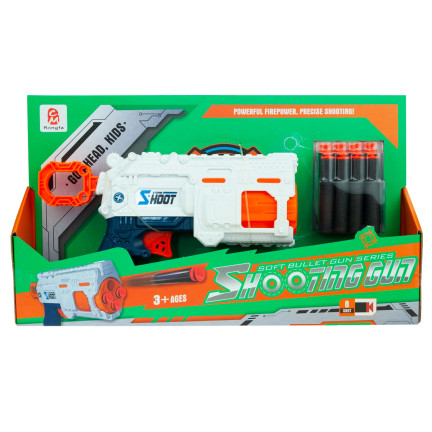 TG72953 SCHAUMSTOFF-PFEIL-WERFER-PISTOLE + 8 NERF-PATRONEN
