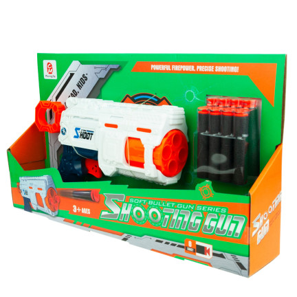 TG72953 SCHAUMSTOFF-PFEIL-WERFER-PISTOLE + 8 NERF-PATRONEN