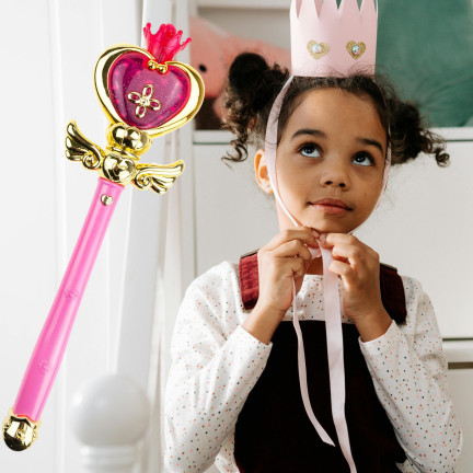 TG72959 GLÜHENDEN MAGISCHEN ROSA ZAUBERSTAB FÜR FEE PRINZESSIN LEUCHTET SPIEL