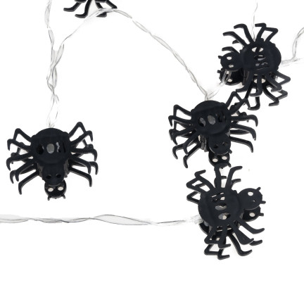 TG73004 SVĚTLA PAVOUCI 10 VEDL SVĚTELNÝ VĚNEC HALLOWEEN DEKORACE STRAŠIDELNÉ