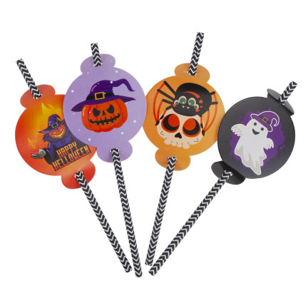 TG73018 PAPÍROVÁ BRČKA S HALLOWEENSKOU DEKORACÍ EKO TRUBICE DUCHOVÉ DÝNĚ NETOPÝR