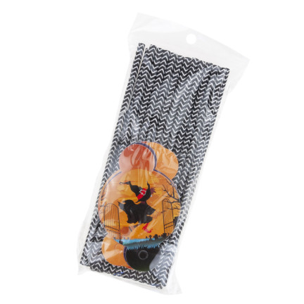 TG73018 PAPÍROVÁ BRČKA S HALLOWEENSKOU DEKORACÍ EKO TRUBICE DUCHOVÉ DÝNĚ NETOPÝR