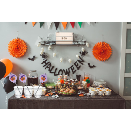 TG73018 PAPÍROVÁ BRČKA S HALLOWEENSKOU DEKORACÍ EKO TRUBICE DUCHOVÉ DÝNĚ NETOPÝR