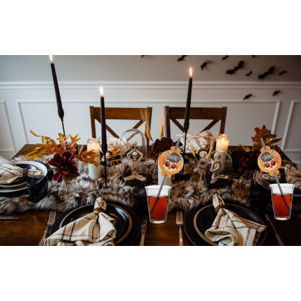 TG73018 PAPÍROVÁ BRČKA S HALLOWEENSKOU DEKORACÍ EKO TRUBICE DUCHOVÉ DÝNĚ NETOPÝR