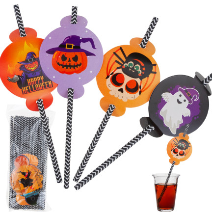 TG73018 PAPÍROVÁ BRČKA S HALLOWEENSKOU DEKORACÍ EKO TRUBICE DUCHOVÉ DÝNĚ NETOPÝR