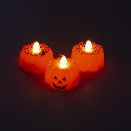TG73370-1 LED KÜRBIS KERZEN HALLOWEEN LANTERNS DEKORATION SATZ VON 12PCS MIT BATTERIEN
