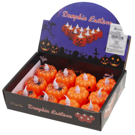 TG73370-1 LED KÜRBIS KERZEN HALLOWEEN LANTERNS DEKORATION SATZ VON 12PCS MIT BATTERIEN
