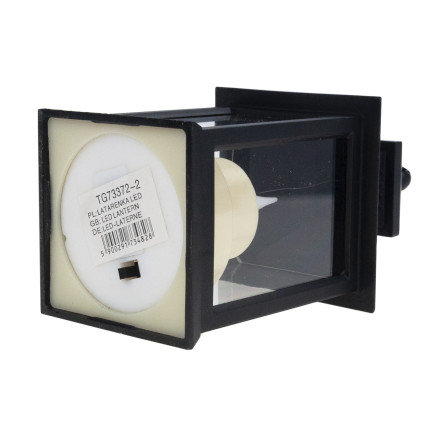 TG73372-2 LATERNE LED-LATERNE MIT BATTERIE KERZE SCHWARZ BEWEGLICHE FLAMME