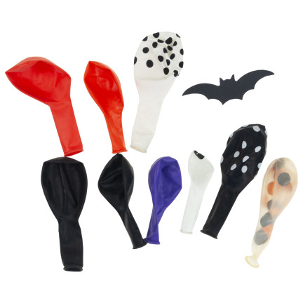 TG74137 HALLOWEEN DEKORATION SET GIRLANDE LATEX FOLIENBALLONS SKELETT SCHRIFTZUG