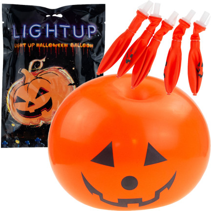 TG74159 HALLOWEEN BALLONS LED 5PC KÜRBISSE LEUCHTENDE ORANGE DEKORATIONEN