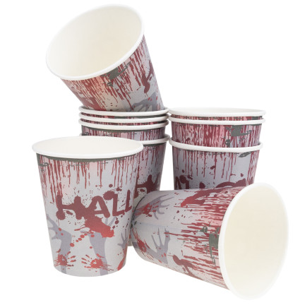 TG74162 GESCHIRR SET HALLOWEEN DEKORATIONEN TISCHDECKE TASSEN TELLER SERVIETTEN