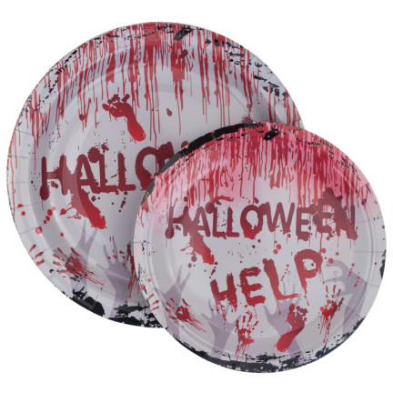 TG74162 GESCHIRR SET HALLOWEEN DEKORATIONEN TISCHDECKE TASSEN TELLER SERVIETTEN