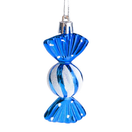 TG74290-2 KUGELN BONBONFARBEN ANHÄNGER ORNAMENT KUNSTSTOFF WEIHNACHTSBAUM 6PCS