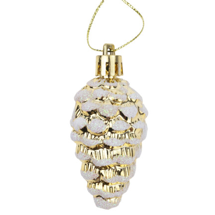 TG74291-2 WEIHNACHTSKUGELN SET TANNENZAPFEN ANHÄNGER 6 STÜCK FARBIG