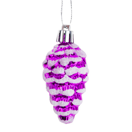 TG74291-2 WEIHNACHTSKUGELN SET TANNENZAPFEN ANHÄNGER 6 STÜCK FARBIG