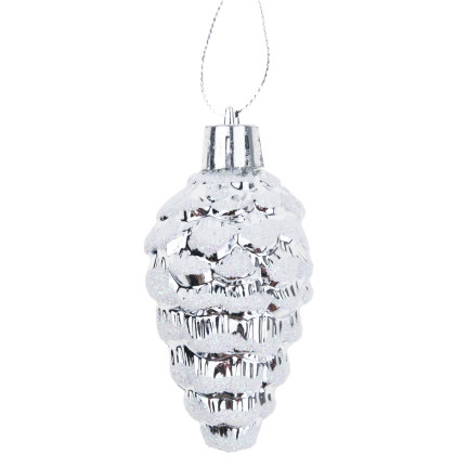 TG74291-2 WEIHNACHTSKUGELN SET TANNENZAPFEN ANHÄNGER 6 STÜCK FARBIG