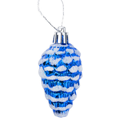 TG74291-2 WEIHNACHTSKUGELN SET TANNENZAPFEN ANHÄNGER 6 STÜCK FARBIG
