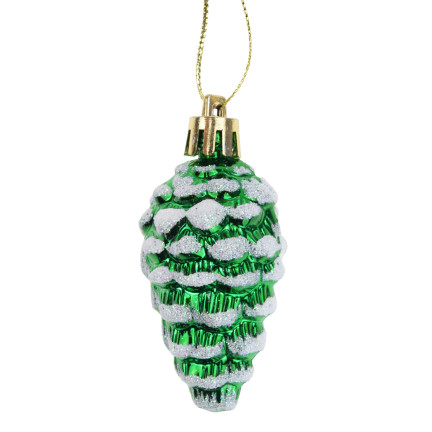 TG74291-2 WEIHNACHTSKUGELN SET TANNENZAPFEN ANHÄNGER 6 STÜCK FARBIG