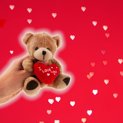 TG75260 BRAUNER TEDDYBÄR FÜR BABY MÄDCHEN HERZ ICH LIEBE DICH TEDDYBÄR