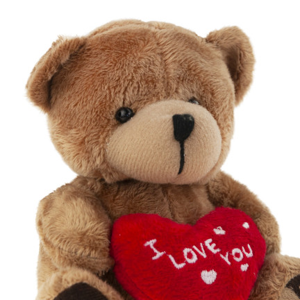 TG75260 BRAUNER TEDDYBÄR FÜR BABY MÄDCHEN HERZ ICH LIEBE DICH TEDDYBÄR