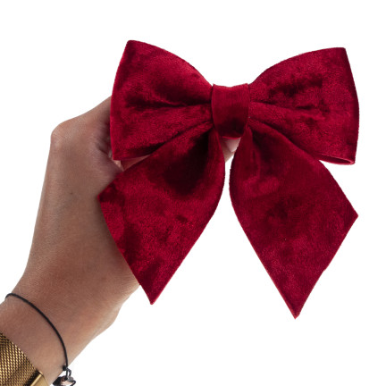 TG75789 VELKÉ VELUROVÉ ČERVENÉ MAŠLE NA VÁNOČNÍ STROMEK PRO VÁNOČNÍ DEKORACE