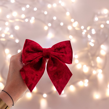 TG75789 VELKÉ VELUROVÉ ČERVENÉ MAŠLE NA VÁNOČNÍ STROMEK PRO VÁNOČNÍ DEKORACE