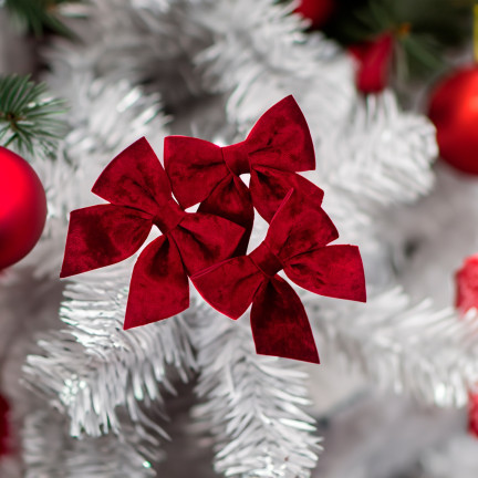 TG75789 VELKÉ VELUROVÉ ČERVENÉ MAŠLE NA VÁNOČNÍ STROMEK PRO VÁNOČNÍ DEKORACE