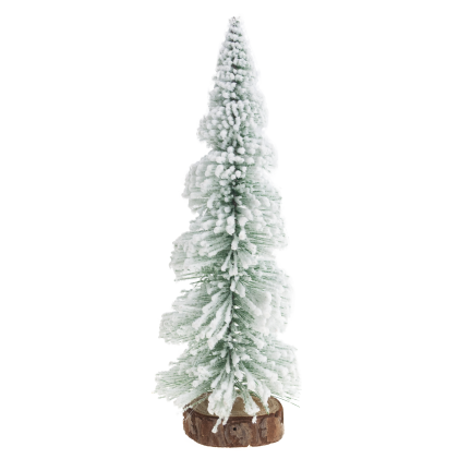 TG75845 Metal and Wood Christmas Tree with a Brushed, Snow-Covered Wire Finish
