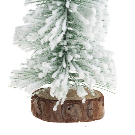 TG75845 Metal and Wood Christmas Tree with a Brushed, Snow-Covered Wire Finish