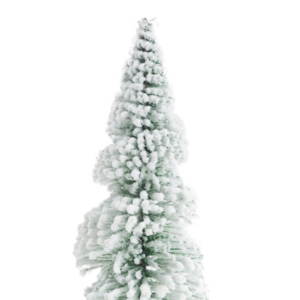 TG75845 Metal and Wood Christmas Tree with a Brushed, Snow-Covered Wire Finish