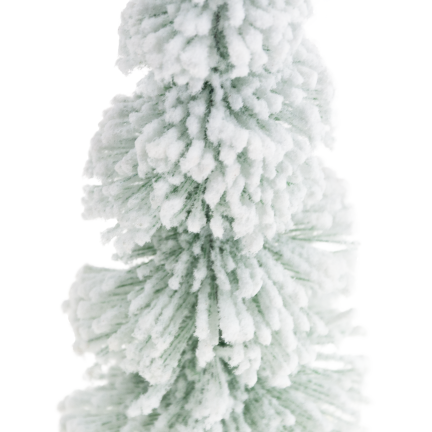 TG75845 Metal and Wood Christmas Tree with a Brushed, Snow-Covered Wire Finish