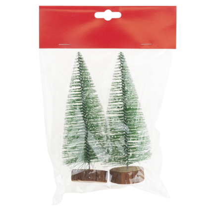 TG75848 Christmas tree decoration, wood and brushed metal, 2 pcs/set