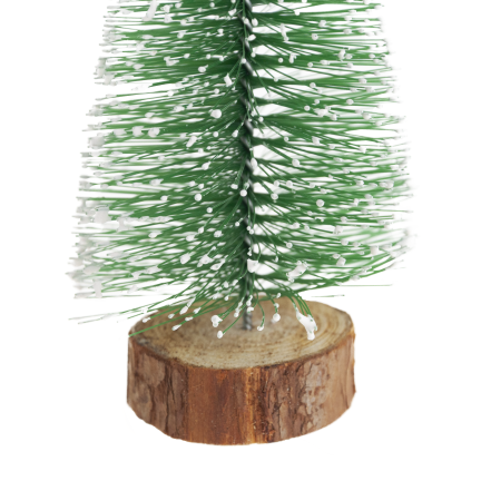 TG75848 Christmas tree decoration, wood and brushed metal, 2 pcs/set
