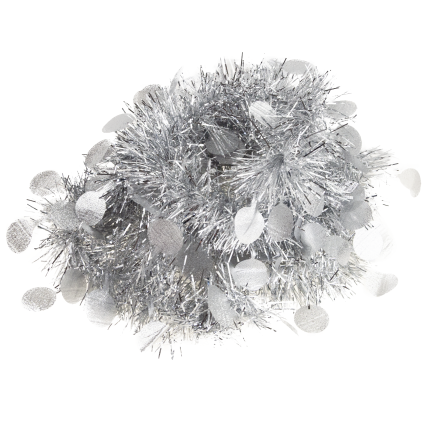 TG76142-1 VÁNOČNÍ STROMEK ŘETĚZ VÁNOČNÍ GIRLANDA STŘÍBRNÁ S ORNAMENTY