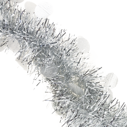 TG76142-1 VÁNOČNÍ STROMEK ŘETĚZ VÁNOČNÍ GIRLANDA STŘÍBRNÁ S ORNAMENTY