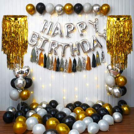 CV76151-2 STROPNÍ DEKORACE LUSTR ZLATÁ FÓLIE STÍNÍTKO PARTY NAROZENINY SILVESTR