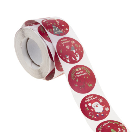 TG76363 weihnachtliches Geschenkpapier Geschenkanhänger Weihnachten dekorative Rolle 500 Stück rund