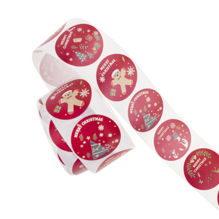 TG76363 weihnachtliches Geschenkpapier Geschenkanhänger Weihnachten dekorative Rolle 500 Stück rund