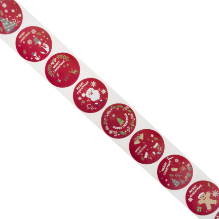 TG76363 weihnachtliches Geschenkpapier Geschenkanhänger Weihnachten dekorative Rolle 500 Stück rund